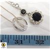 ESTATE SAPPHIRE CLUSTER PENDANT NECKLACE & OVAL