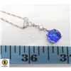 Image 1 : 925 SILVER BLUE SOLITAIRE NECKLACE WITH 925 SILVER