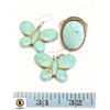 Image 1 : ESTATE TORQUISE STONE BUTTERFLY EARRINGS &