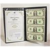 $1 SET OF 4 UNCUT BILLS WITH