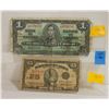 Image 1 : 1937 ONE DOLLAR NOTE + 1923 25 CENT SHINPLASTER