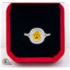 Image 1 : STAMPED 925 YELLOW CZ WITH 2 LVL'S HALO