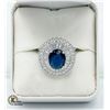 9 X 11 MM OVAL BLUE CZ WITH HALO OF BAGUETTE