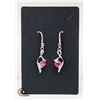 STAMPED 925 EARRINGS WITH 1.0 CT PINK STONE