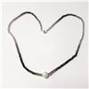 BZ1598-174 SILVER PEARL/SMOKEY QUARTZ 16" NECKLAC