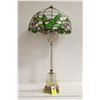 Image 1 : VERY HEAVY TIFFANY STYLE TABLE LAMP 32" TALL