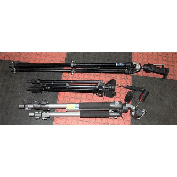 LOT OF 3 CAMERA TRIPODS