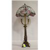 Image 1 : VERY HEAVY TIFFANY STYLE TABLE LAMP 36" TALL