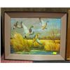 2 LARGE RETRO PRINTS OF DUCKS IN FLIGHT