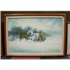 ORIGINAL PAINTING HORSE TEAM IN SNOW