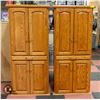 PAIR OF SOLID WOOD CABINETS BEVELED EDGE