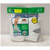 ANKLE SOCKS WHITE 6-12 SIZE 6-PACK