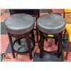 Image 1 : 2 PADDED GREY BAR STOOLS