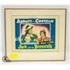 Image 1 : ABBOT & COSTELLO FRAMED LOBBY CARD JACK