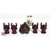 Image 1 : NEW (5) RED BUDDA RESIN FIGURES