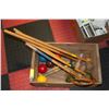 VINTAGE CROQUET SET IN WOODEN BOX 21 PCS