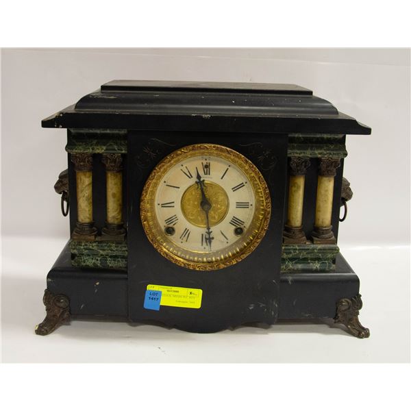 MANTLE CLOCK. NEEDS TLC. KEY AND