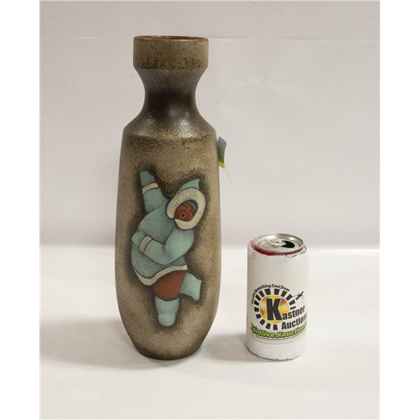 SIGNED POTTERY VASE, DEPICTING DANCING