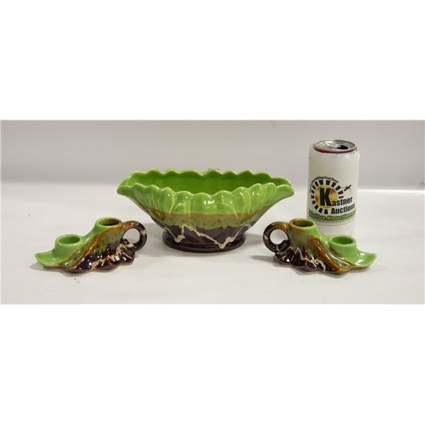 MCM PLANTER & CANDLE HOLDERS (GREEN