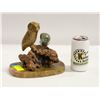 Image 1 : SIGNED STONE SCULPTURE OWLS SITTING ON