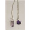 Image 1 : PAIR OF NEW POLISHED AMETHYST PENDANT NECKLACES