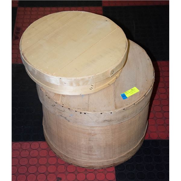 PAIR OF WOODEN CHEESE BOXES 13 INCHES