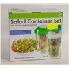 Image 1 : NEW SEALED 2 PACK SALAD CONTAINER SET WITH FORKS