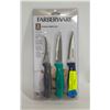 Image 1 : NEW SEALED 3PC PARING KNIFE SET FARBERWARE