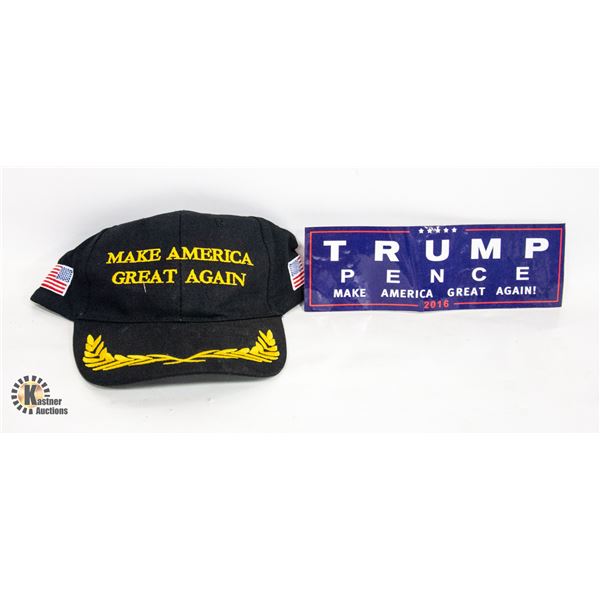 MAGA HAT & TRUMP STICKER