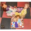 Image 1 : 2 BOXES VINTAGE DOLLS & CLOTHES & ACCESSORIES
