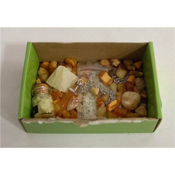 BUNDLE OF GENUINE CITRINE GEMSTONES, MOONAKITE,