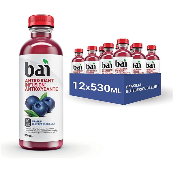 NEW CASE OF 12 BAI ANTIOXIDANT INFUSED BLUEBERRY