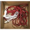 Image 1 : RED EXTENSION CORD APPROX 50FT LONG WITH 2 SMALL