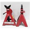 Image 1 : PAIR OF 3 TON RED VEHICLE JACK STANDS