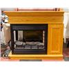 Image 1 : OAK WOOD ELECTRIC FIREPLACE - MISSING GLASS