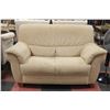 Image 1 : CREAM FABRIC LOVE SEAT 62" X 35" X 36"