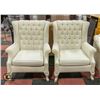 Image 1 : PAIR OF WHITE WING BACK PARLOR CHAIRS