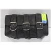 Image 1 : BLACK LEATHER 3 BUCKLE MOTORCYCLE SADDLE BAG