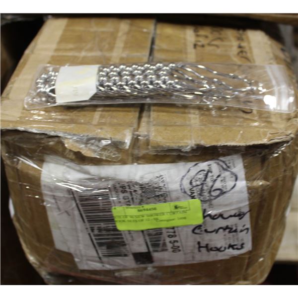BOX OF 125 NEW SHOWER CURTAIN HOOK SETS OF 12 - SS