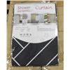 BOX OF 50 NEW SHOWER CURTAINS-BLACK & WHITE