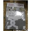 BOX OF 50 NEW SHOWER CURTAINS-GREY & WHITE
