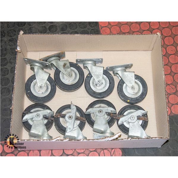 8 SWIVEL CASTERS 4 HAVE LOCKS