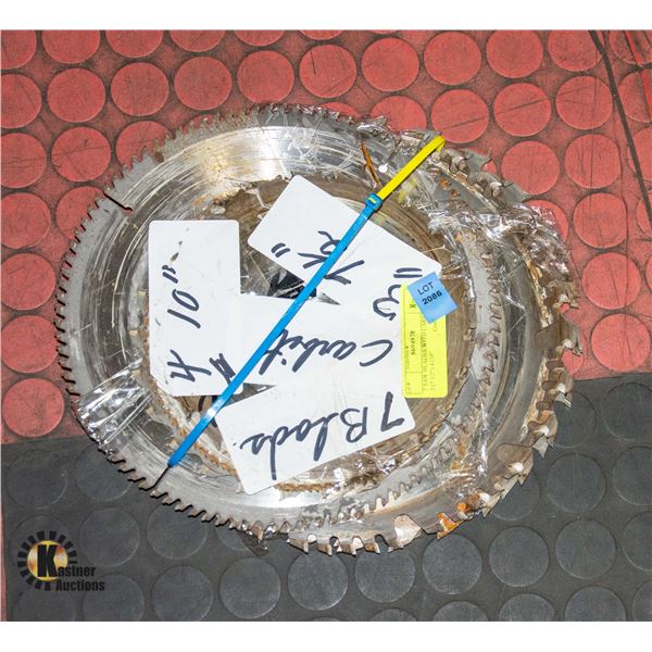 7 SAW BLADES WITH CARBITE TIPS: 3 (7 1/2") 4 (10"