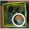 YELLOW MILK CRATE WITH ASSORTED SCREWS, NAILS,