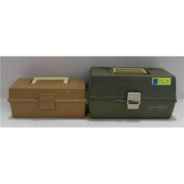 LOT OF 2 OLD PAL WOODSTREAM FISHING TACKLE BOXES