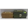 LOT OF 2 OLD PAL WOODSTREAM FISHING TACKLE BOXES