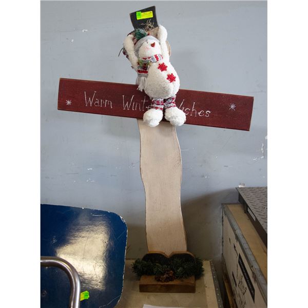 WARM WINTER WISHES WOODEN SIGN H-46"