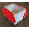 Image 1 : 5 CLEAR STACKING TOTES - RED LIDS