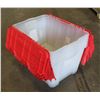 Image 1 : 5 CLEAR STACKING TOTES - RED LIDS
