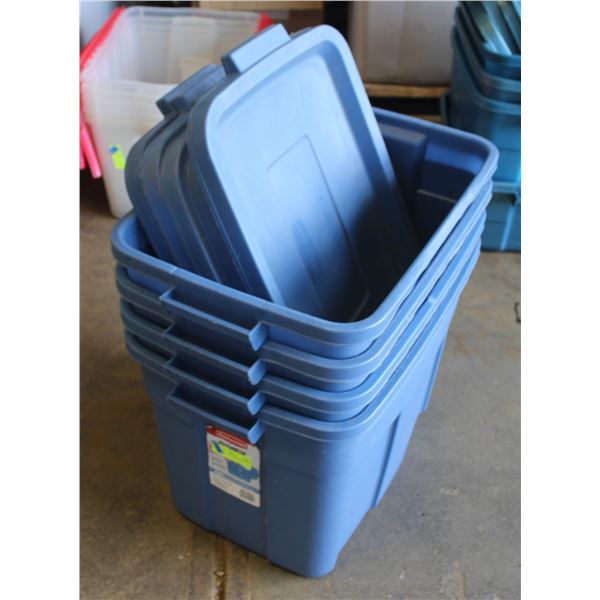 4 RUBBERMAID TOTES WITH LIDS